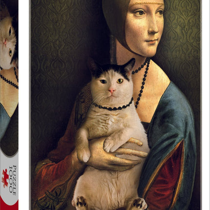 Puzzle 1000 dílků Dáma s kočkou pro dospělé i děti