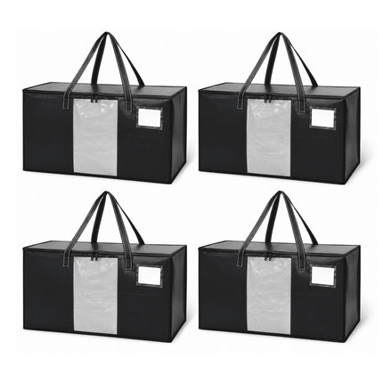 100L Black Storage Bags, Set of 4 – Waterproof, XXL Size