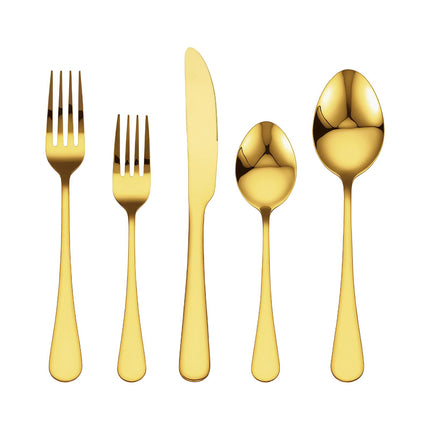 100-Piece Gold Stainless Steel Flatware Set for 20, Dishwasher Safe