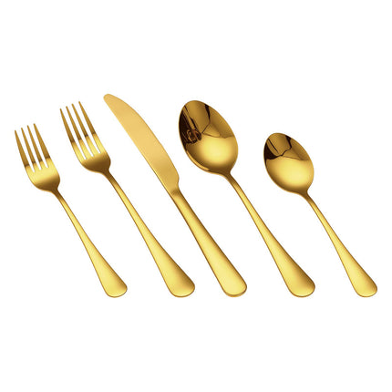 100-Piece Gold Stainless Steel Flatware Set for 20, Dishwasher Safe
