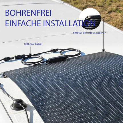 100W Flexible Solar Panel, 24.6% Efficiency, Dual USB