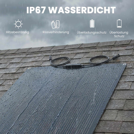 100W Flexible Solar Panel, 24.6% Efficiency, Dual USB