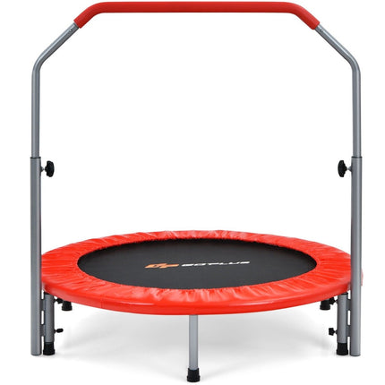 Skládací minitrampolína s rukojetí Ø101 cm, výškově nastavitelná fitness trampolína červená