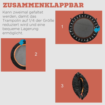 Fitness trampolína s nastavitelným madlem - 102 cm, nosnost 100 kg