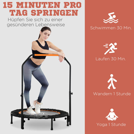 Fitness trampolína s nastavitelným madlem - 102 cm, nosnost 100 kg