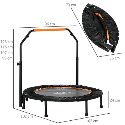Fitness trampolína s nastavitelným madlem - 102 cm, nosnost 100 kg