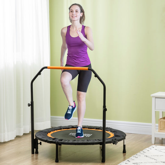 Fitness trampolína s nastavitelným madlem - 102 cm, nosnost 100 kg