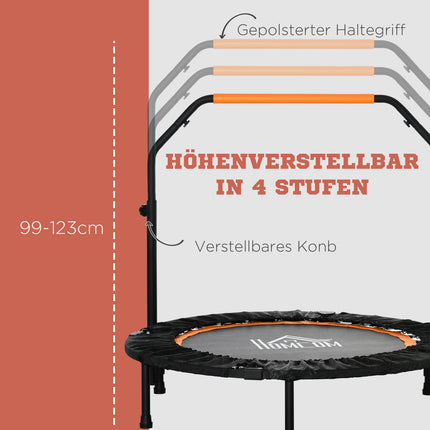 Fitness trampolína s nastavitelným madlem - 102 cm, nosnost 100 kg