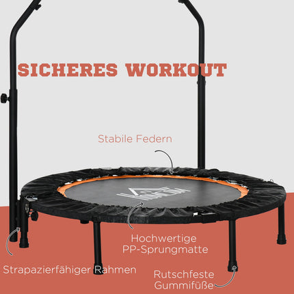Fitness trampolína s nastavitelným madlem - 102 cm, nosnost 100 kg