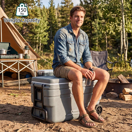 103 Quart Portable Ice Cooler with Wheels and Handles