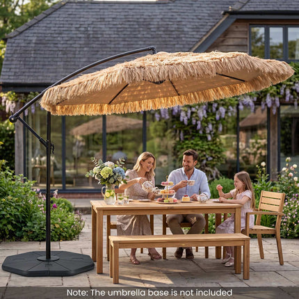 10 FT Brown Cantilever Umbrella with 12 Modes & Crank Lift