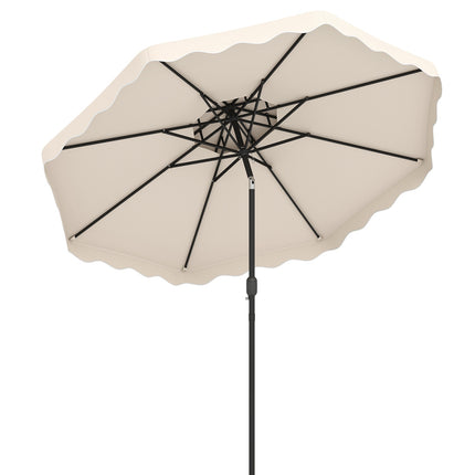 Zahradní slunečník 10 ft, náklon tlačítkem, klika, béžová