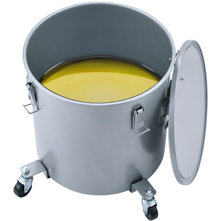 10 Gal Fryer Grease Bucket With Casters, Lid, Filter Bag