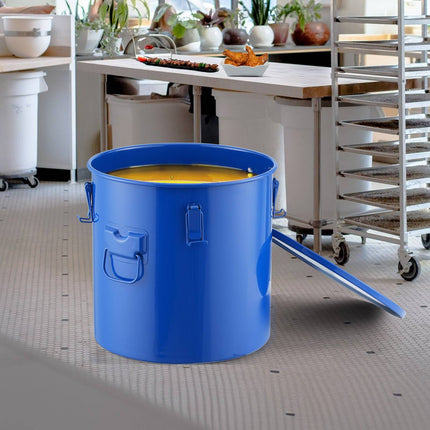 10-Gallon Fryer Grease Bucket, Steel, Lid, Filter Bag