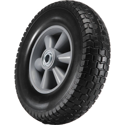 10 Inch Solid PU Flat-Free Wheels, 2-Pack for Carts