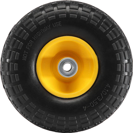 10-Inch Solid PU Run-Flat Wheels, 2-Pack, 400 lb