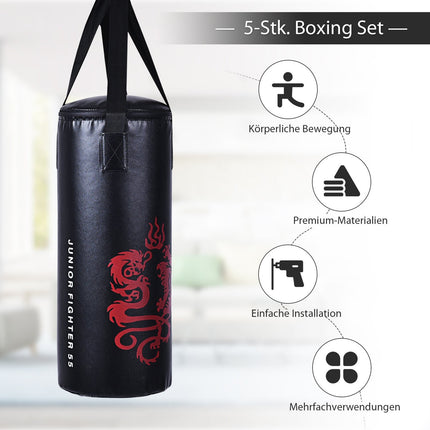 Sada boxovacího pytle 10kg s rukavicemi 8oz, dětský boxovací pytel