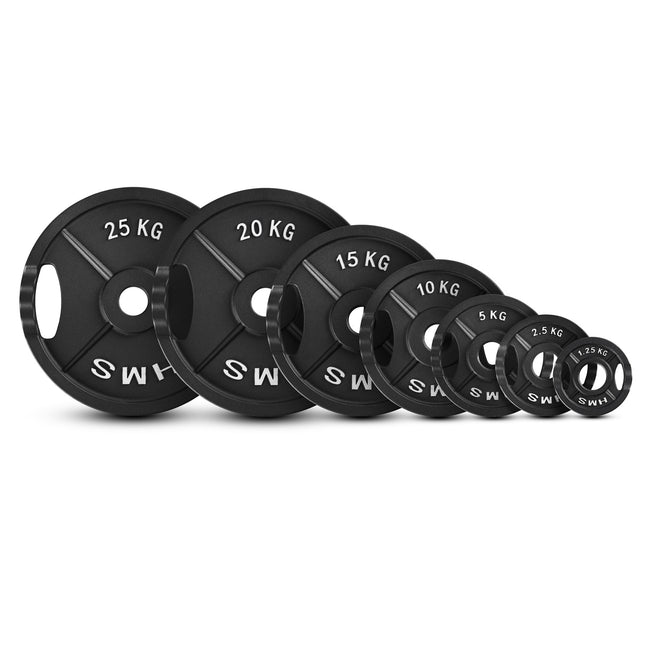 Olympijský kotouč 10 kg s úchyty, černá