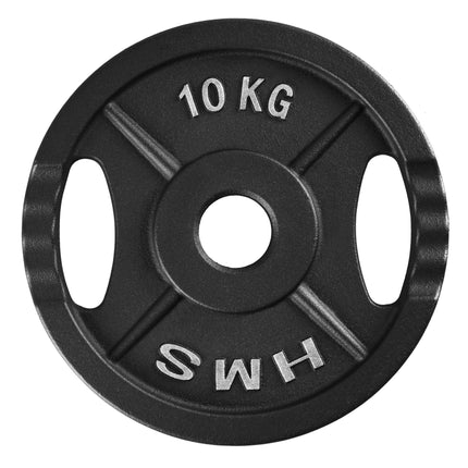 Olympijský kotouč 10 kg s úchyty, černá