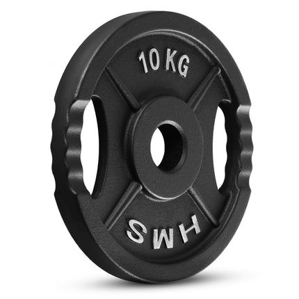 Olympijský kotouč 10 kg s úchyty, černá