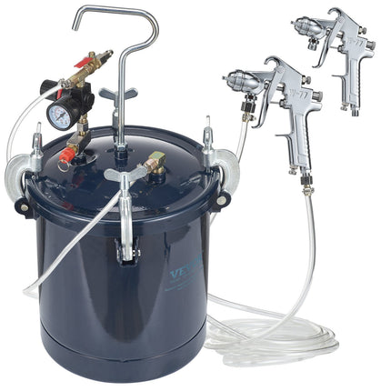 10L Paint Pressure Pot Tank, 60 PSI, 2 Spray Guns