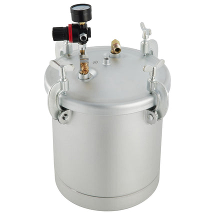 10L Pressure Paint Pot Tank With Spray Gun, 10 ft Hoses