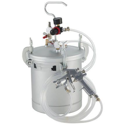 10L Pressure Paint Pot Tank With Spray Gun, 10 ft Hoses
