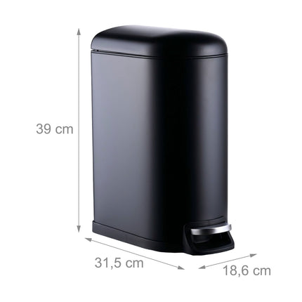 Kovový pedálový koš 10 litrů – soft-close, vyjímatelná vložka