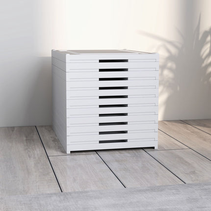 10patrový skládací botník, prodyšná záda, bílý plast