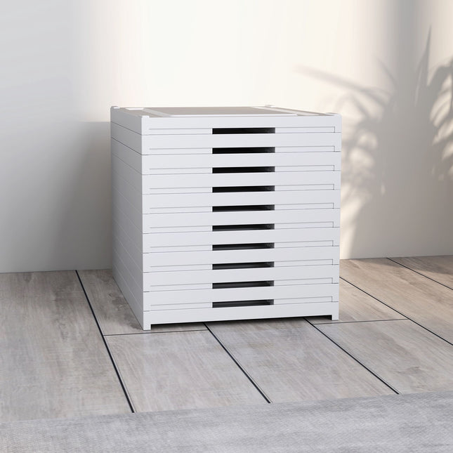 10patrový skládací botník, prodyšná záda, bílý plast