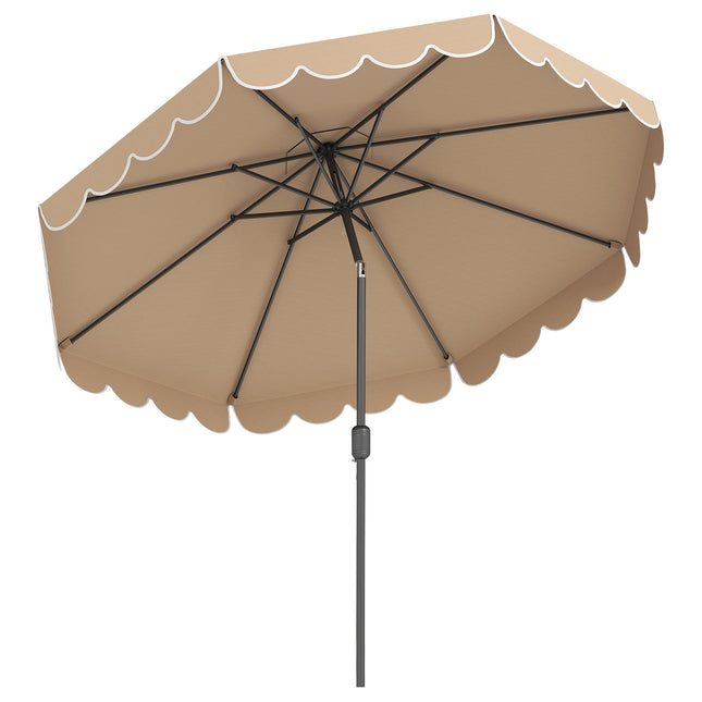 Zahradní slunečník 10 ft, náklon tlačítkem, klika, ventilace