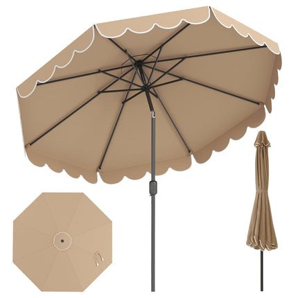 Zahradní slunečník 10 ft, náklon tlačítkem, klika, ventilace