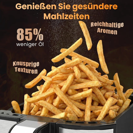 Horkovzdušná fritéza 10 v 1 se dvěma zónami, 8L, dotykový displej