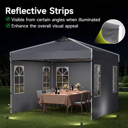 10 x 10 FT Waterproof Pop Up Canopy Tent with Sidewalls