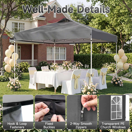 10 x 10 FT Waterproof Pop Up Canopy Tent with Sidewalls