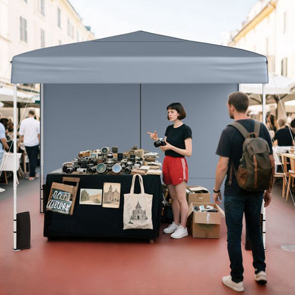 Nůžkový party stan 10x10 se 4 bočnicemi, šedá