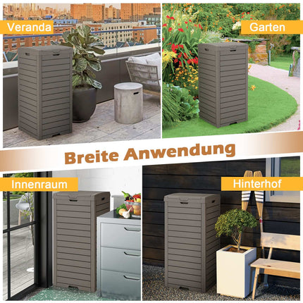 118L Outdoor Trash Can Set with Lid & Liquid Tray