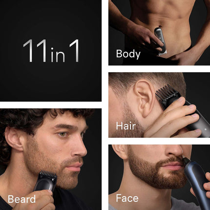 Zastřihovač 11 v 1, univerzální styler, černá/modrá