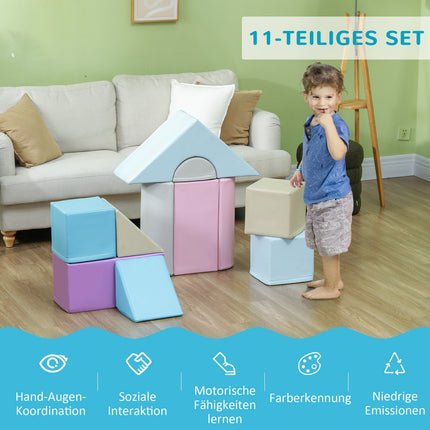 Pěnové stavební kostky, měkké lezení, barevné, 1-3 roky