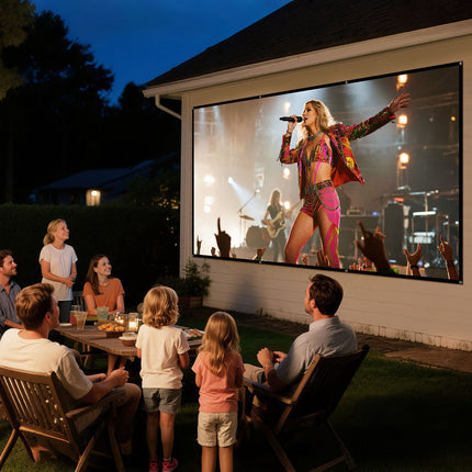 120-Inch 16:9 Projector Screen, 4K, Front and Rear