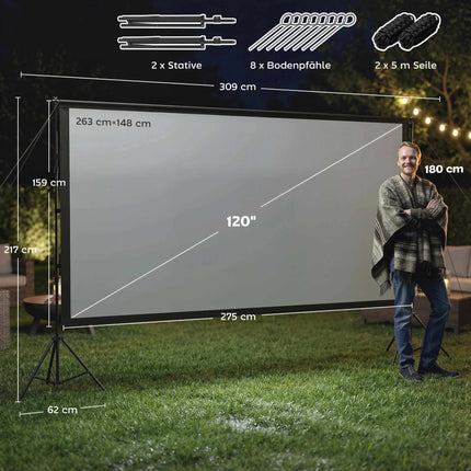 Projekční plátno 120", 4K/8K, dvojitý stativ