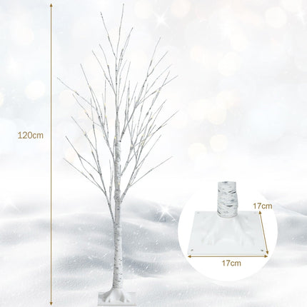 120 cm LED-Birkenbaum mit 48 warmweißen Lichtern