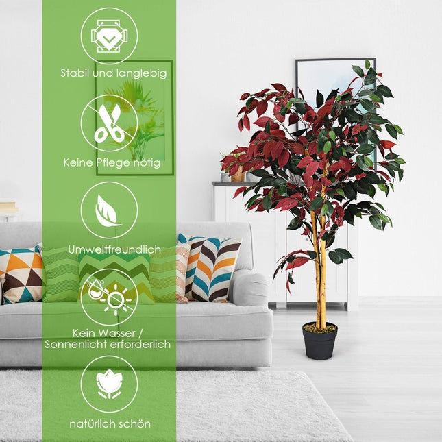 120cm Grote Groene Ficusboom in Pot Kunstboom Realistische Groene Planten
