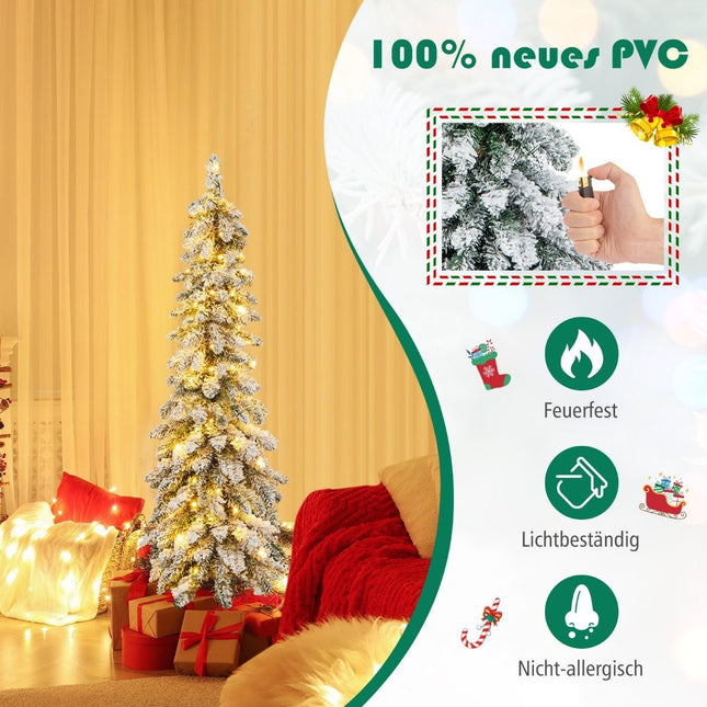 120 cm hoge kunstkerstboom met 225 PVC-takpunten en 100 ledlampjes