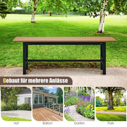 120 cm garden bench, 2-seater bench, load-bearing up to 300 kg, all-weather park bench made of HDPE brown