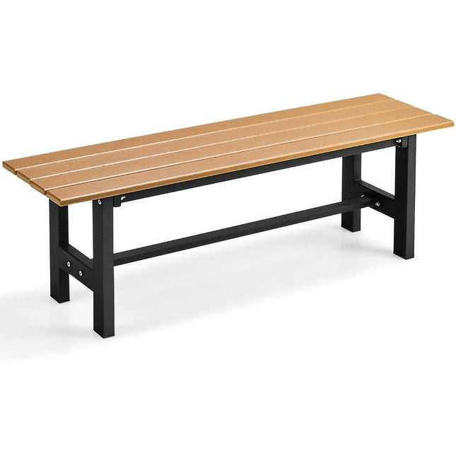Zahradní lavice 120 cm pro 2 osoby, nosnost až 300 kg, parková lavice z HDPE odolná počasí, hnědá