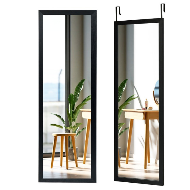 120 x 37 cm wandspiegel deurspiegel met in hoogte verstelbare ophanghaken spiegel voor slaapkamer