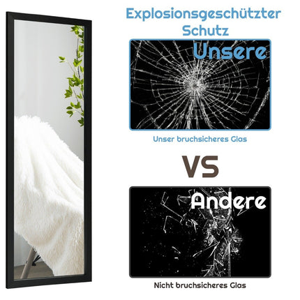 120 x 37 cm wall mirror door mirror with height-adjustable hanging hooks mirror for bedroom