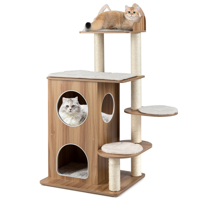122 cm Cat Tree with 2-Story Condo & Sisal Posts
