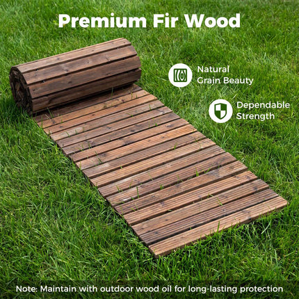 12 Ft Cedar Garden Pathway, 22" Wide, Roll-Up Design